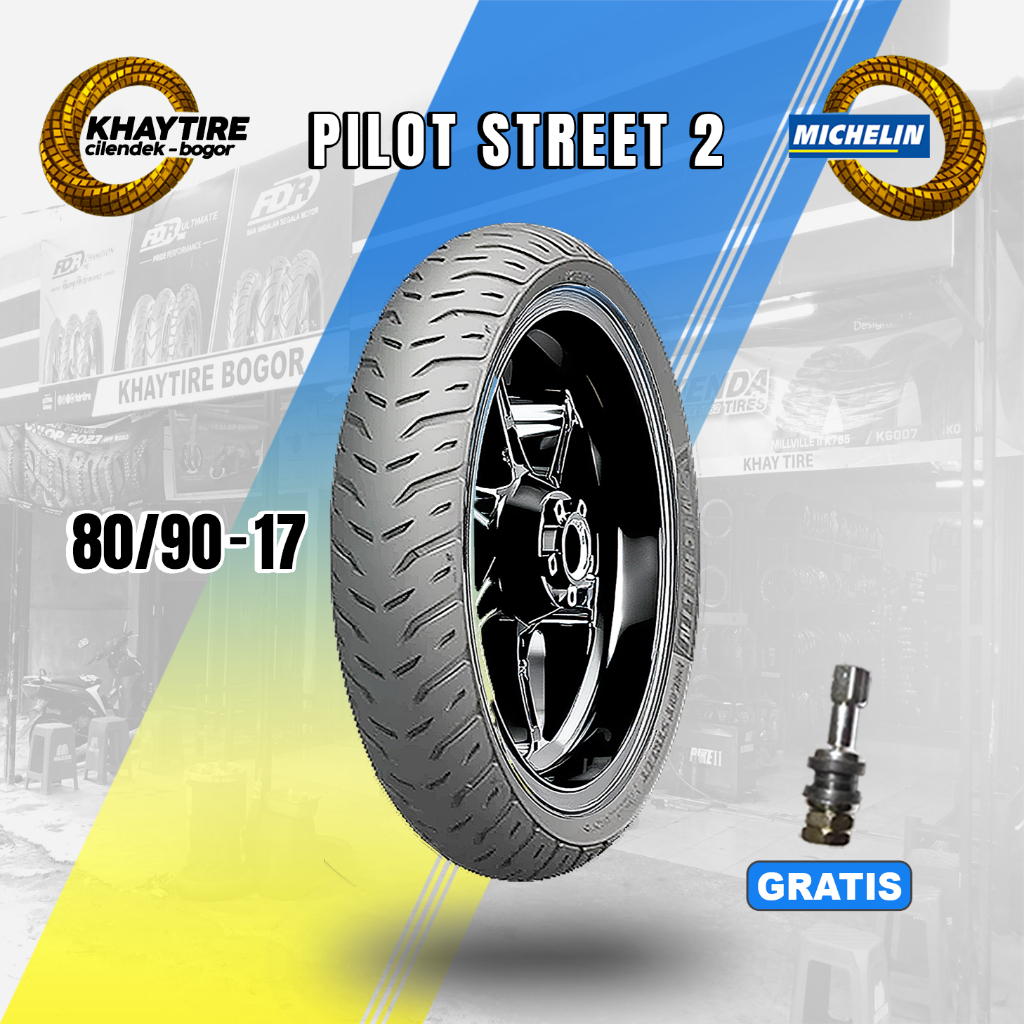 Sepasang/Satuan Ban Motor Bebek MICHELIN PILOT STREET 2 Ring 17 Tubeless