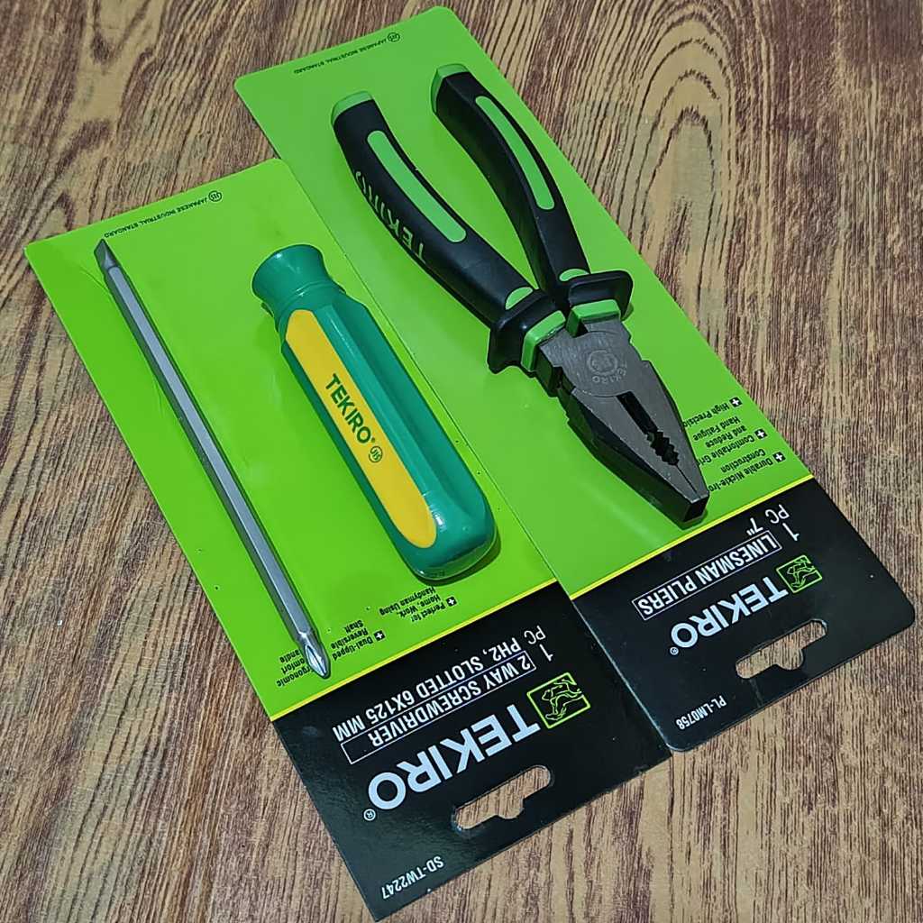 TEKIRO TANG KOMBINASI 7 INCH (N - R) /TANG KOMBINASI/OBENG TEKIRO BOLAK BALIK