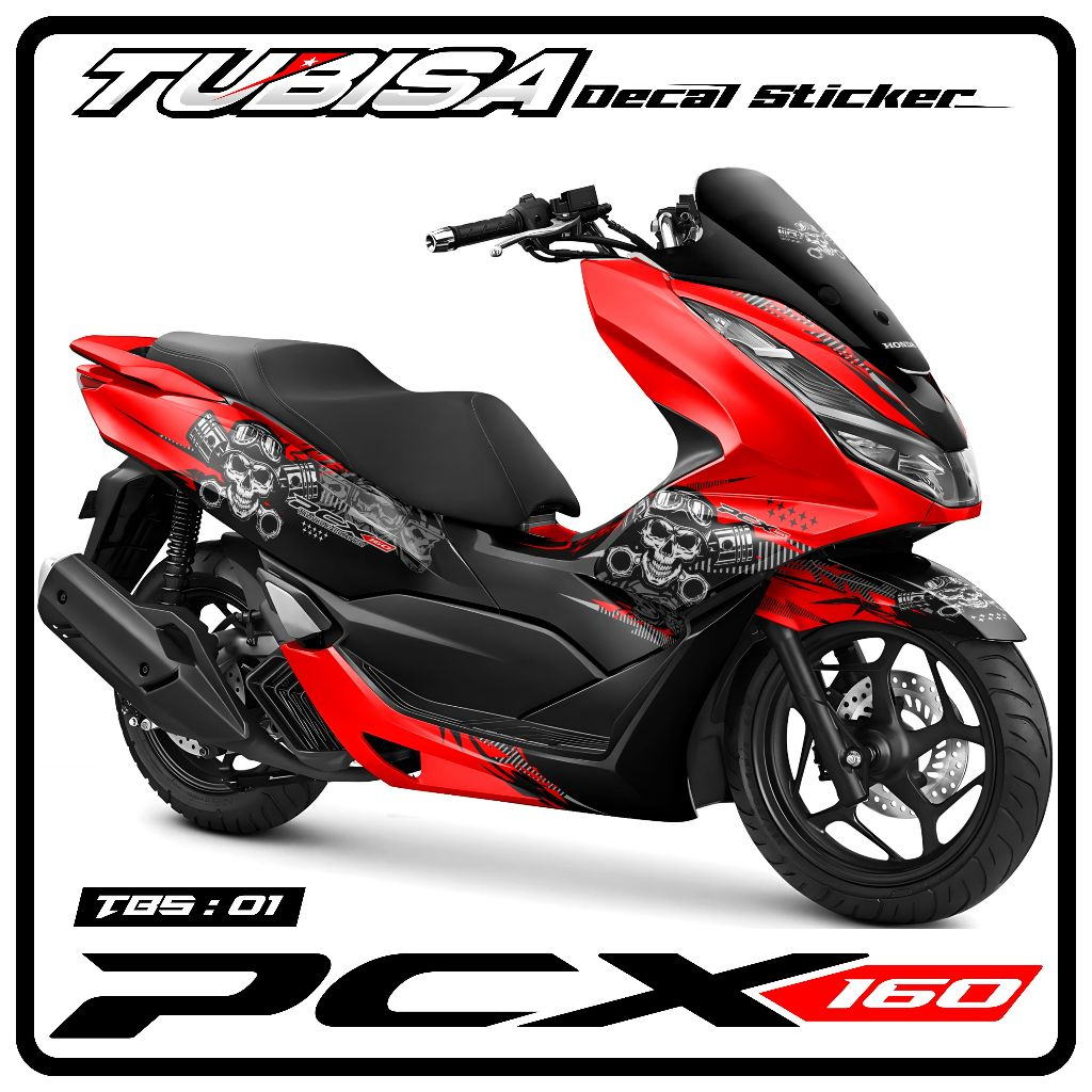 Decal sticker / stiker motor New Pcx 160 Bisa Reques Nama / Stiker full body kode:001