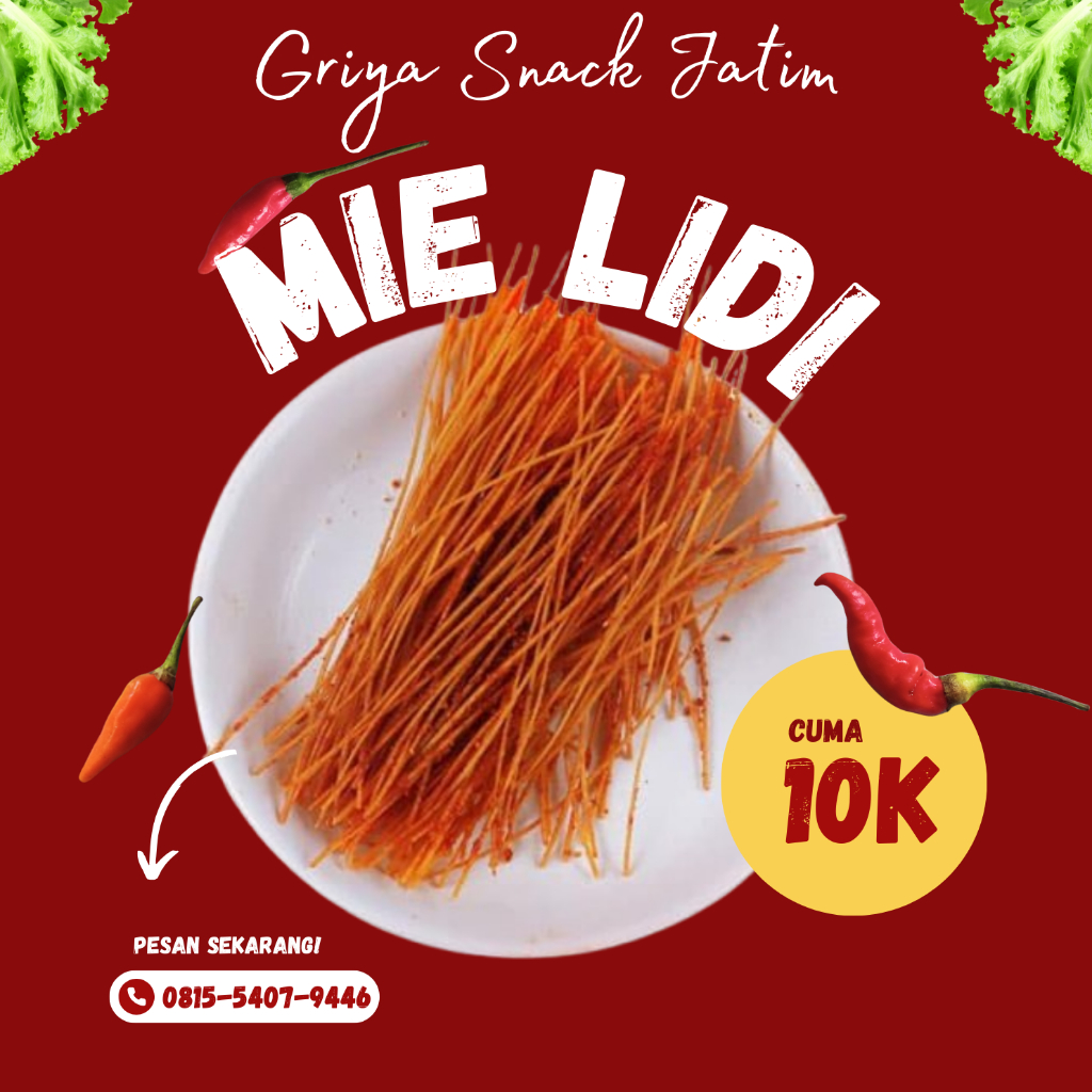 

500gr | Mie Lidi Kemasan Box | Mie Lidi Pedas | Lidi Lidian | Mie Lidi Viral