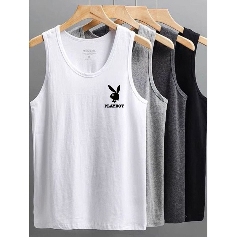 kaos singlet dewasa Playboy atasan tanktop cowok pakaian fashion