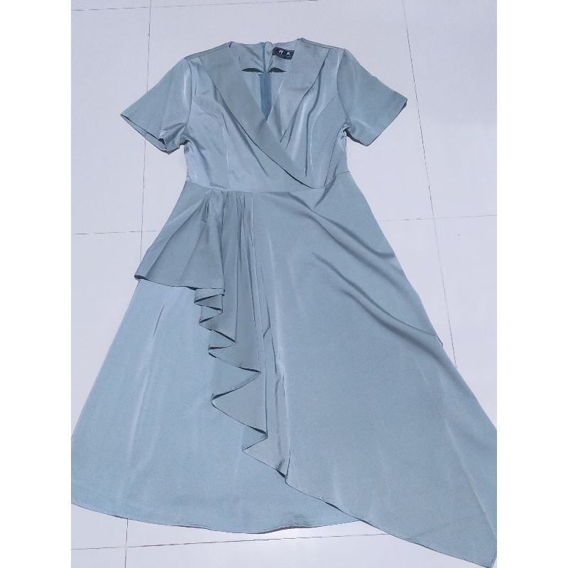 DRESS SILK SATIN WANITA GAUN PESTA