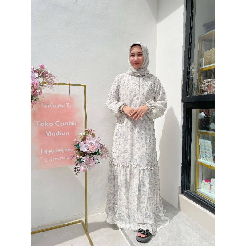 Dress Bunga Ceruti Premium