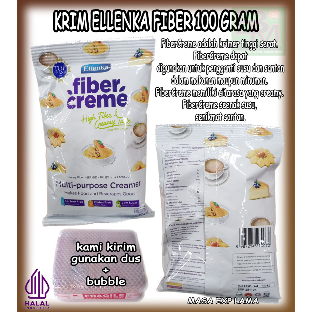 

Krimer Creamer Creme Ellenka Fiber Creme Kemasan 100 Gram