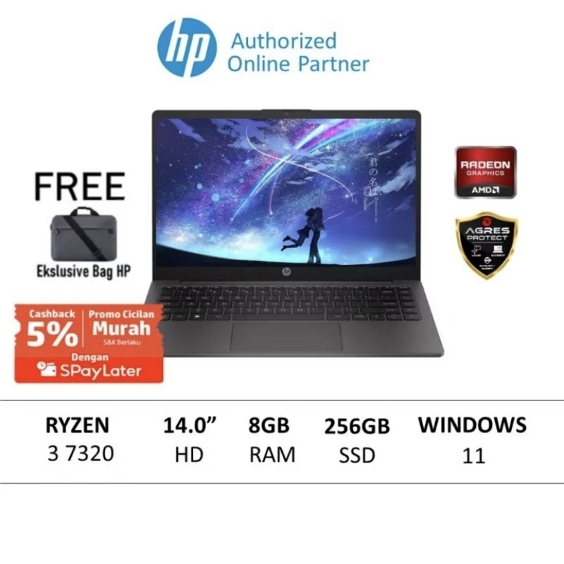 Second hand laptop Hp 245 G10 Ryzen 3 7320u 8gb+256gb