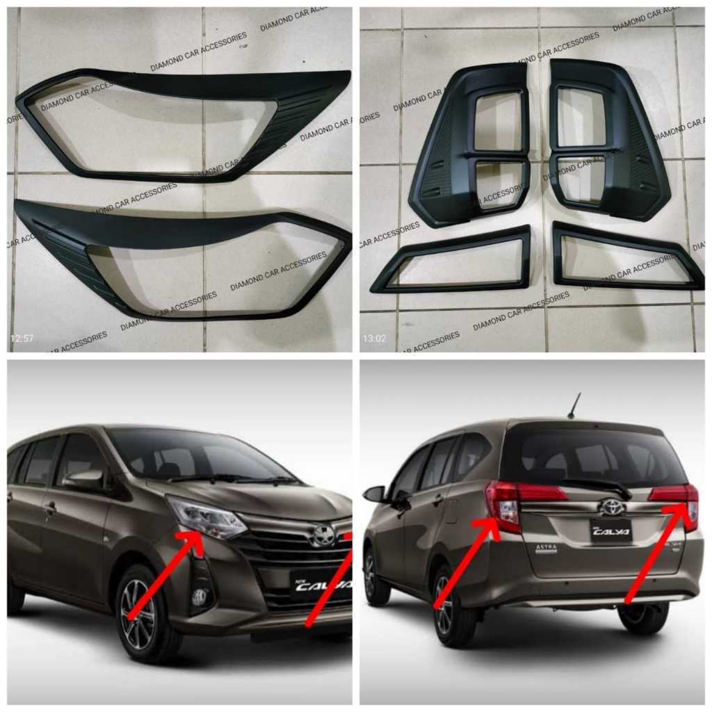 Garnis lampu hitam doff Calya Sigra new 2019 2020 2021 2022 2023 2024