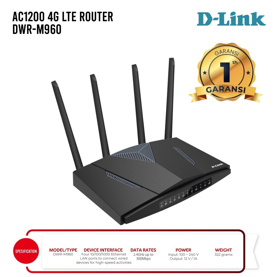 D-LINK DWR-M960 4G AC1200 LTE Router