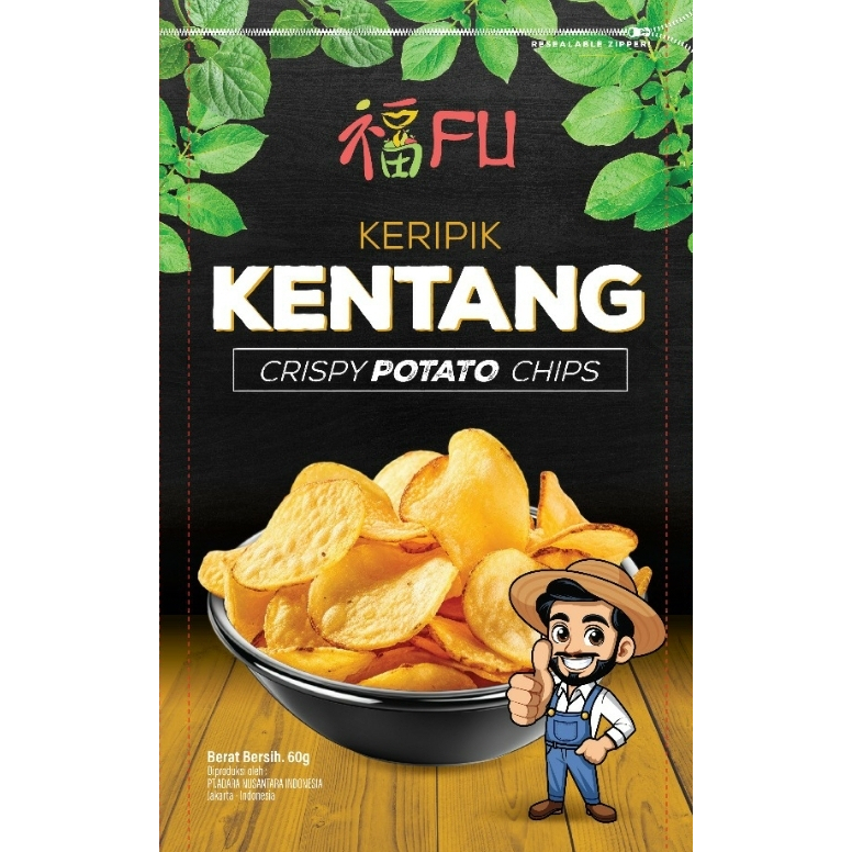 

keripik kentang kuatitas export - 60 gr / crispy potato chips export quality -60gr