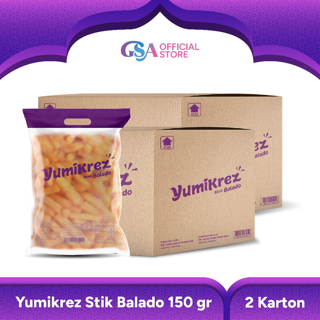 

[BUNDLING] Stik Yumikrez Balado 24x150gr 2 Karton EXP Januari 2026 Makanan Ringan Renyah Gurih