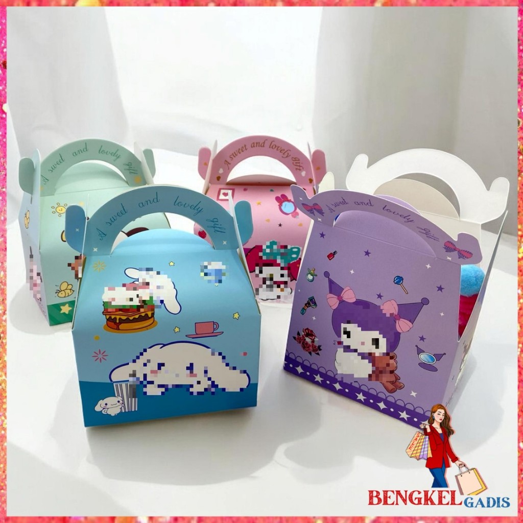 

BG Souvenir Kado Ulang Tahun Hampers Mini Lucu Tas Snack Candy Anak-Anak Goodie Bag Motif Kartun Paper Bag Snack Karakter Kotak