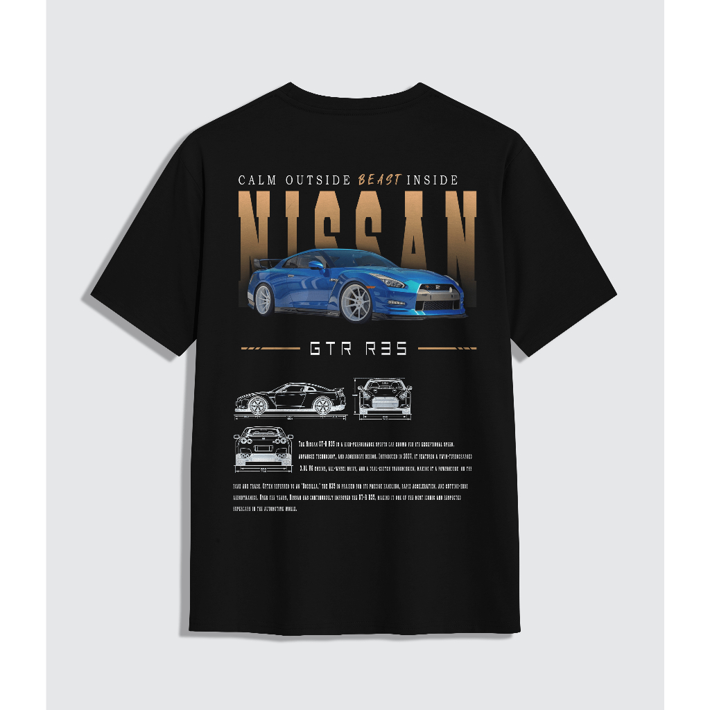 Arcanum Project - Nissan GTR R35 | Baju Pria Wanita | Baju Lengan Pendek Pria Wanita | Baju Lengan P