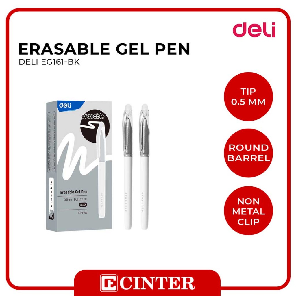 

DELI - PENA GEL HAPUS / PULPEN / PENA EG161-BK GEL ERASABLE BLACK