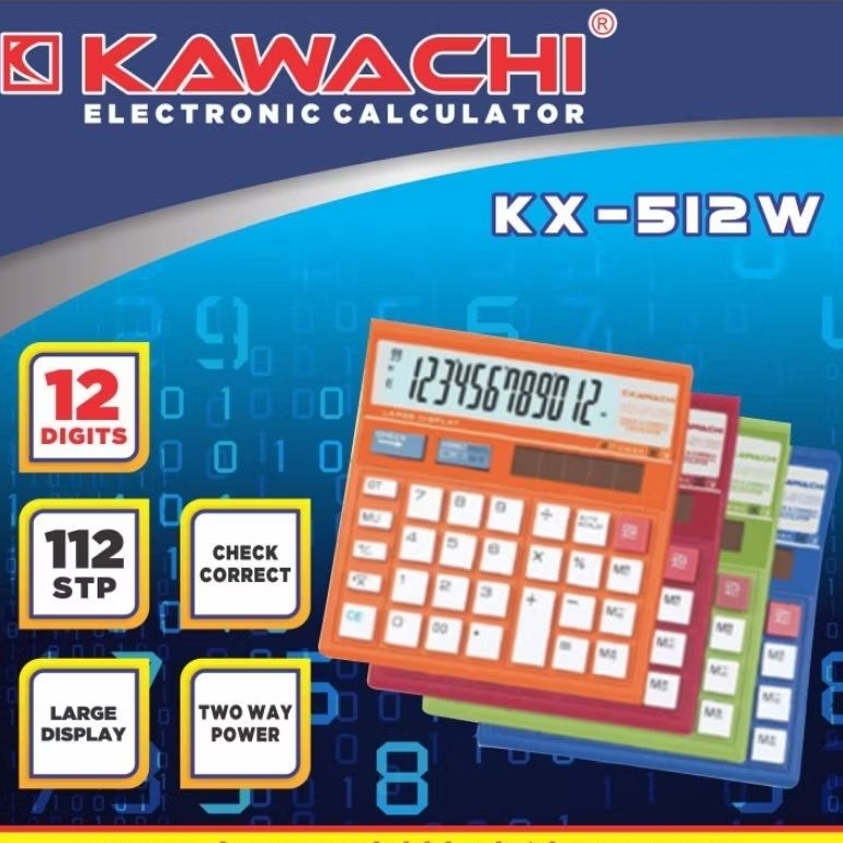 

Kalkulator Dagang Kawachi 12 Digit / KX 512 Warna Kawachi