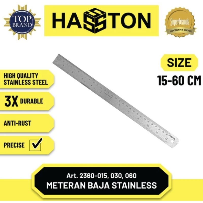 

HASSTON PROHEX Penggaris Baja Stainless / Penggaris Mistar Tukang