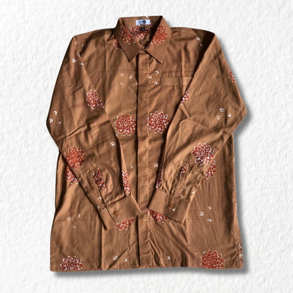 HEM KEMEJA PRIA BATIK SEKAR JEPARA HANDMADE LENGAN PANJANG