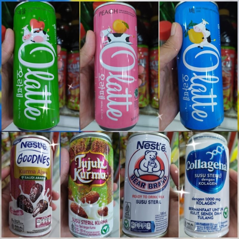 

Susu Steril Collagena, Bear Brand, Tujuh Kurma, Kurma Ajwa, Ollate (Original, Peach, Apple)