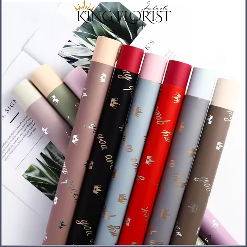 

20 LEMBAR Kertas Buket Bunga Cellephone Kertas Wrapping Motif Mahkota Queen 6023