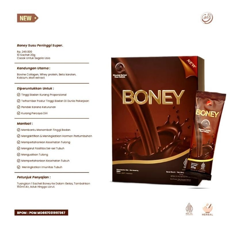 

100% ORIGINAL SUSU BONEY PENGGEMUK BADAN ASLI 10 SACHET BPOM AMPUH