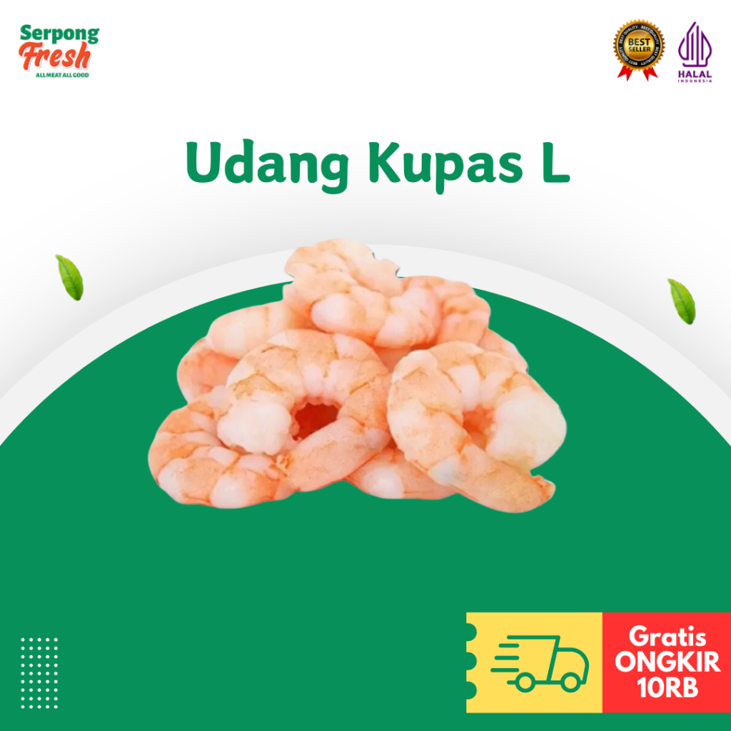 

Udang Vaname Kupas Bersih Tanpa Kepala Shrimp Prawn Size L Frozen 500gr