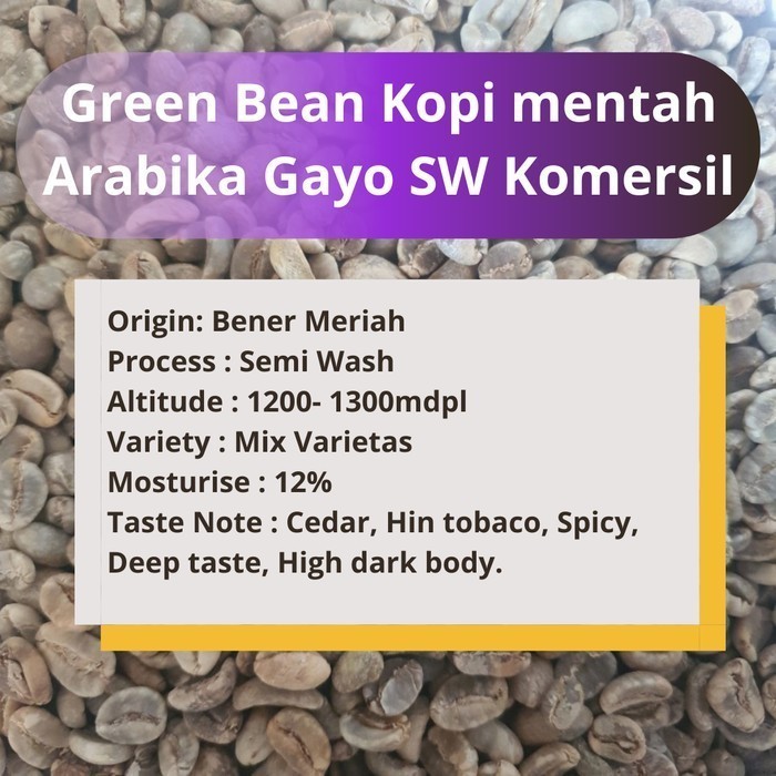 

Green Bean kopi Mentah Arabika Gayo SW 50KG