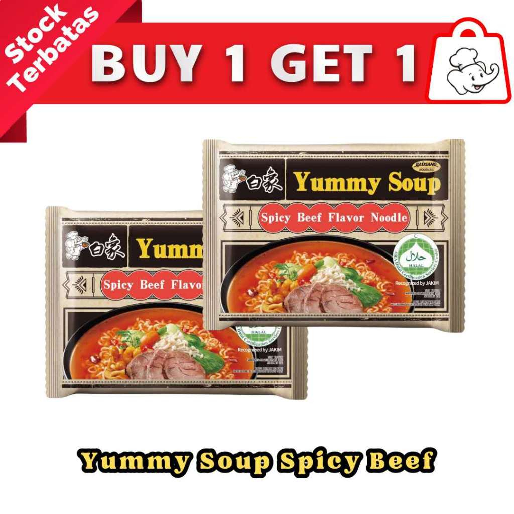 

BAIXIANG - Mie Instan Yummy Soup Series Spicy Beef Buy 1 Get 1