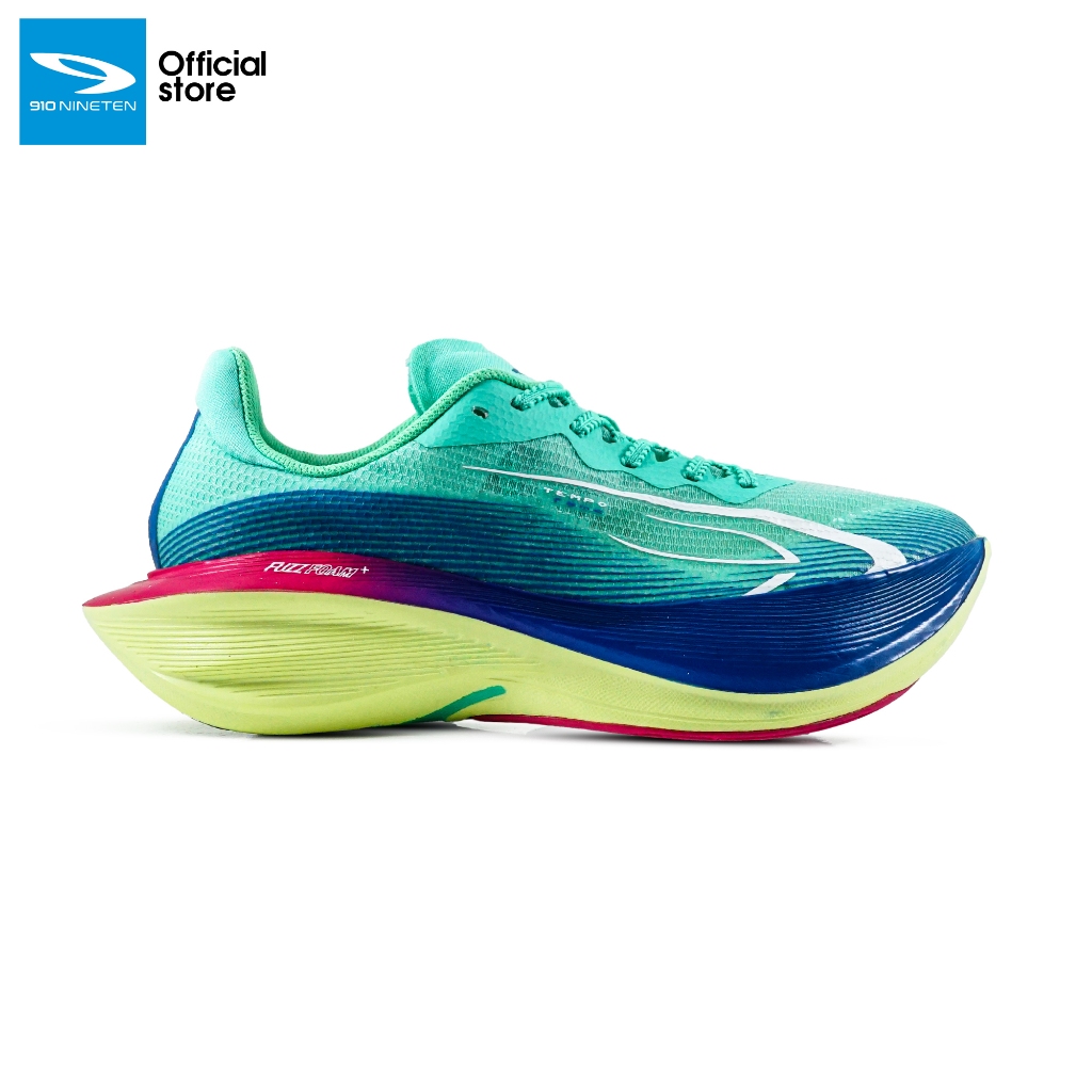 910nineten HAZE TEMPO FEMME sepatu lari - TURQOISE/LIME/PINK