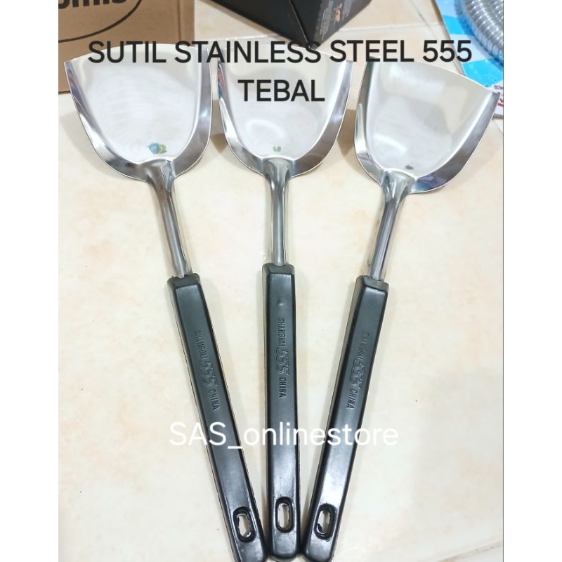 Sutil Serok Penggorengan Ikan Stainless Steel 555/Spatula Wajan Tebal