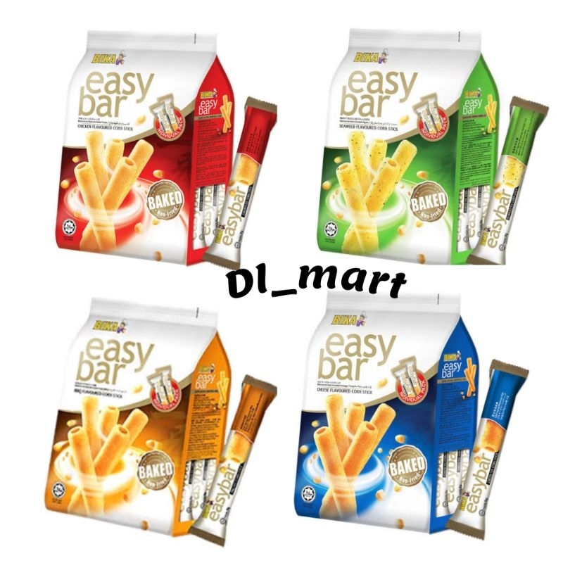 

Bika Easy Bar 108g Corn Stik Rasa BBQ Bika Easy Bar Chicken BBQ Seaweed Cheese Flavour Corn Stik / Bika Easy Bar Chicken / Bika Easy Bar Cheese / Bika Easy Bar BBQ / Bika Easy Bar Seaweed Rumput Laut Biskuit Bika Momogi