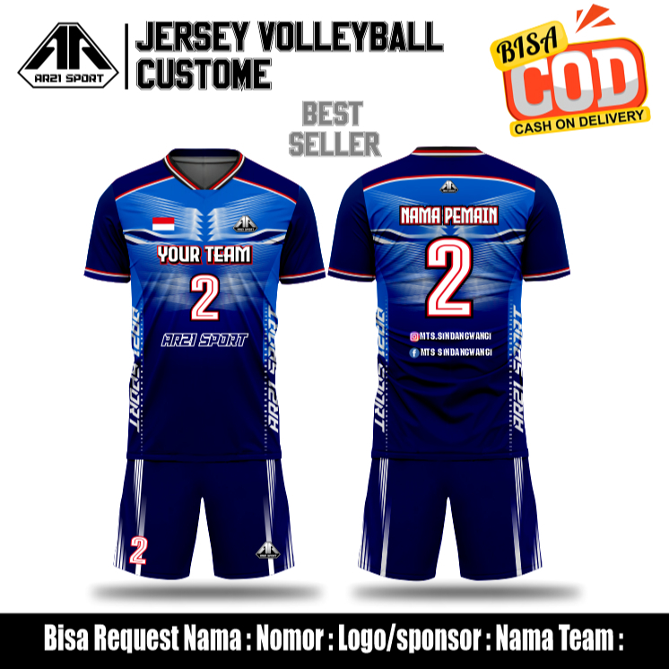 AR21sport Jersey Volleyball Futsal Badminton Free Custome Fullprinting