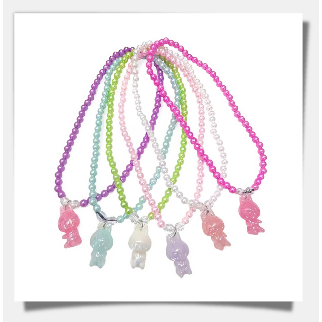 Kalung Anak seri Mutiara Mote Sintetis Multiwarna Putih