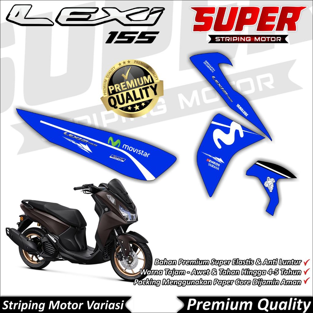 Stiker LEXI 155 Anti Luntur keren Striping Lexi 155 Striping Yamaha LEXI 155 Movistar
