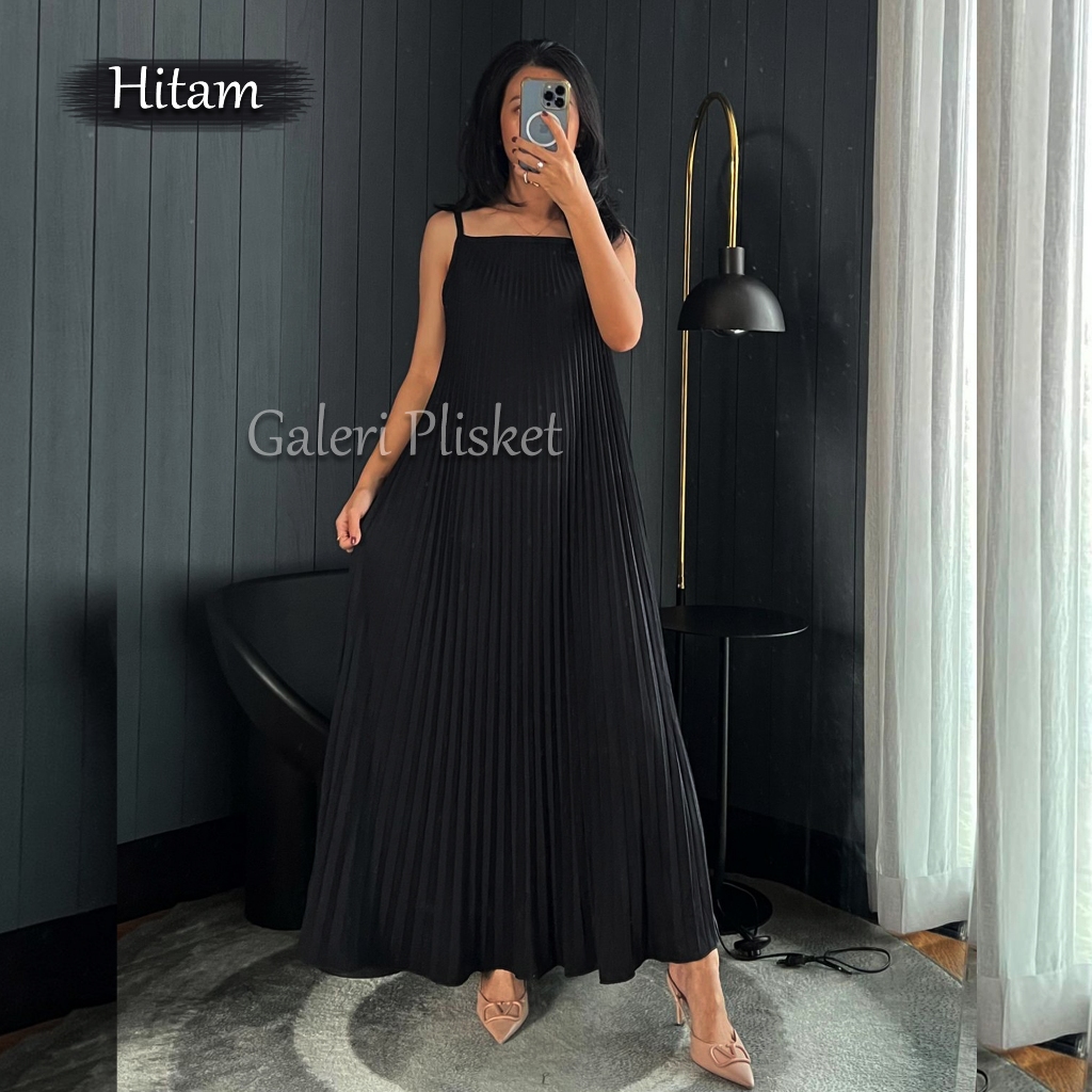Dres gamis plisket tanpa tangan/gamis inner plisket tak berlengan hyget premium