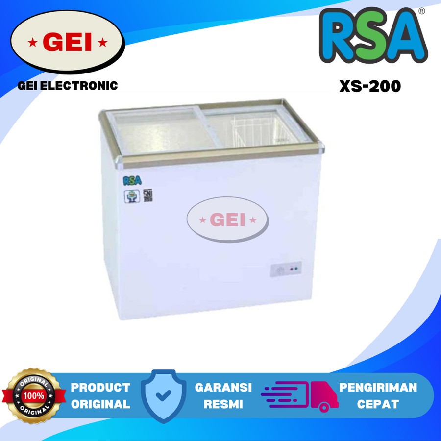 Rsa XS-200 Sliding Glass Freezer - Freezer Daging - RSA XS 200 Freezer sliding