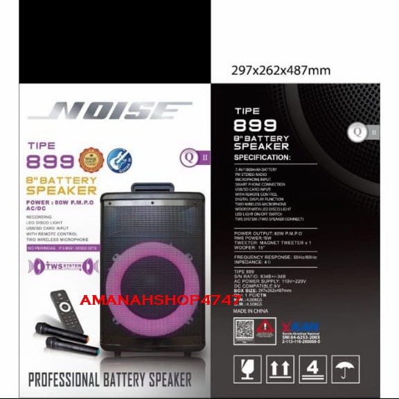 NOISE Speaker 899 Q / 899QII / 899 QII 8 inch Bluetooth Portable Meeting Wireless Original Noise