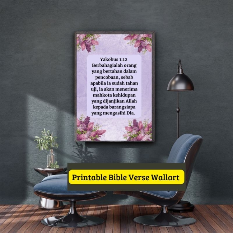 Home Decor Kristen, Printable Christian Wall Art,Bible Quotes, Bible Verse/Hiasan Dinding  Ayat Alki