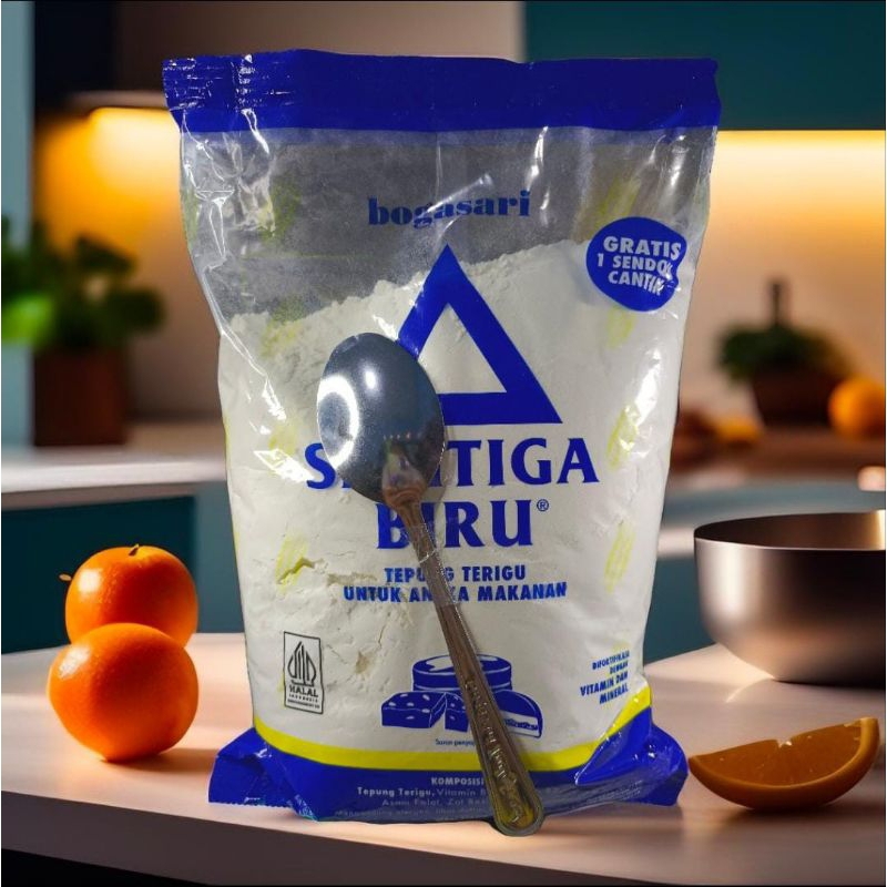 

(COD) PROMO!! Tepung Terigu Segitiga Biru 1 KG / Promo Tepung Terigu / Segitiga Biru 1 KG 1 pcs (free sendok)