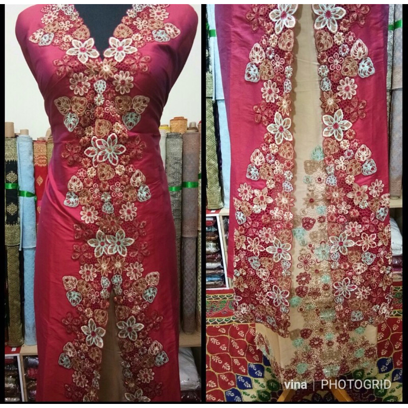 bahan kebaya bordir minang.bordiran bukittinggi.bordiran padang.stelan kebaya wisuda.setelan kebaya 