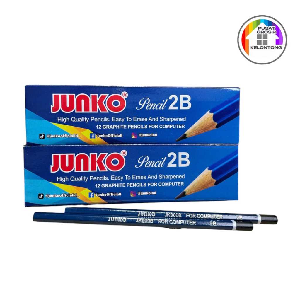 

Pensil Junko 2B 1 KOTAK Isi 12PCS - Tinta Halus, Tahan Lama - PUSAT GROSIR KELONTONG, TEBAL HITAM DAN TAHAN LAMA, UNTUK SEKOLAH DAN ALAT TULIS, HARGA MURAH.