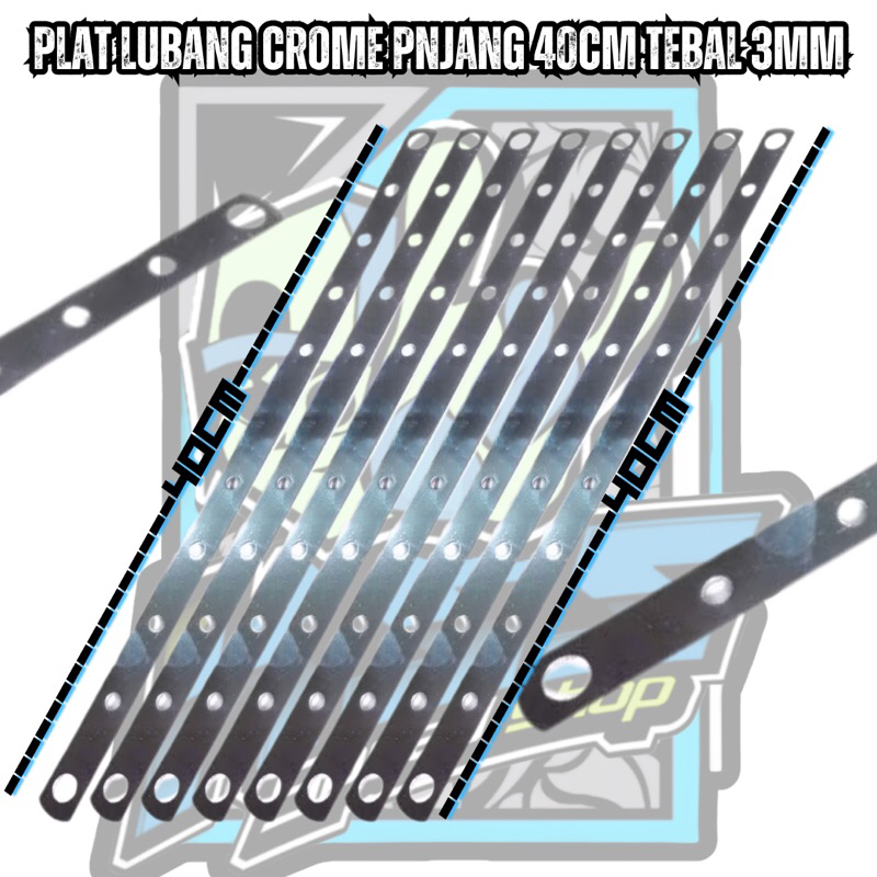 PENGGARIS LUBANG BESI CROM / PANEL PLAT LUBANG BESI CROM /PANEL KNALPOT LUBANG BESO CROM PANJANG 40c