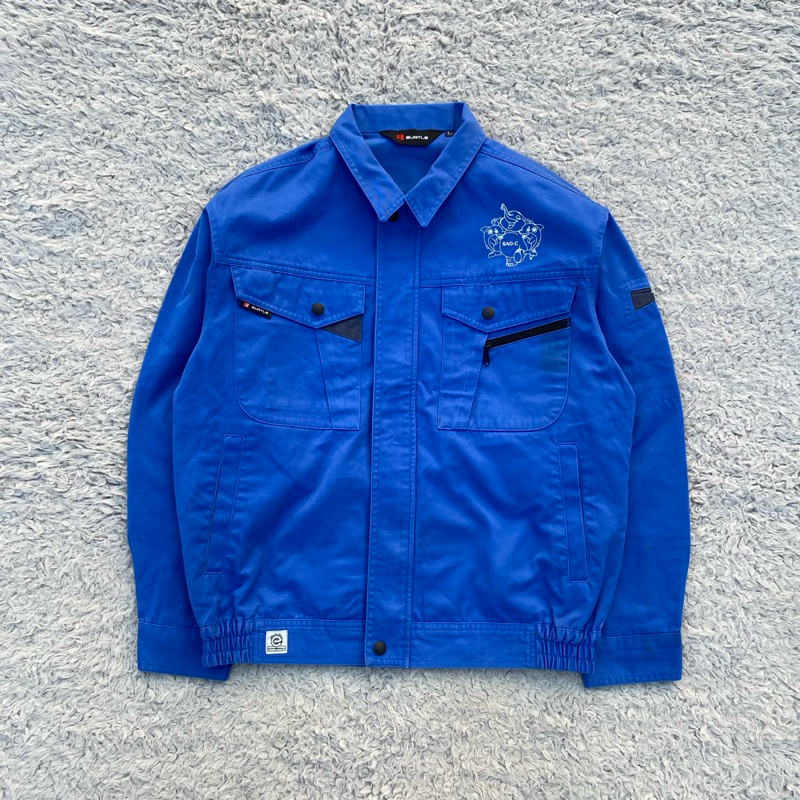 Vintage jacket burtle - workwear vintage - work jacket big logo - workjacket canvas - denim work jac