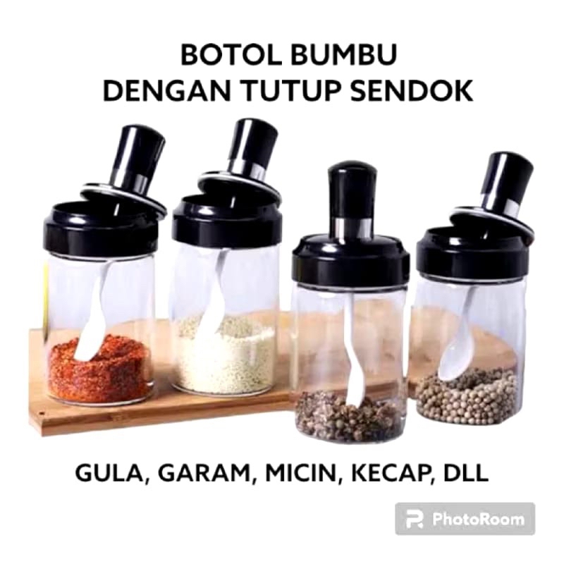 BOTOL BUMBU KACA | TEMPAT BUMBU DAPUR | PERLENGKAPAN DAPUR  / KOTAK TOPLES BUMBU BOTOL BUMBU KEKINIA