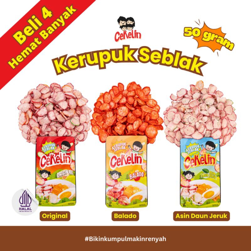 

CEKELIN Cemilan Kerupuk Seblak - Isi 50gr