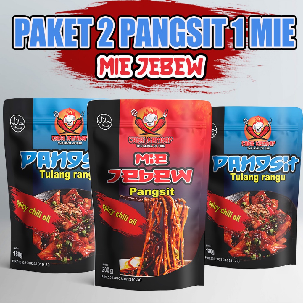

2 PANGSIT TULANG RANGU +1 MIE JEBEW CHILI OIL