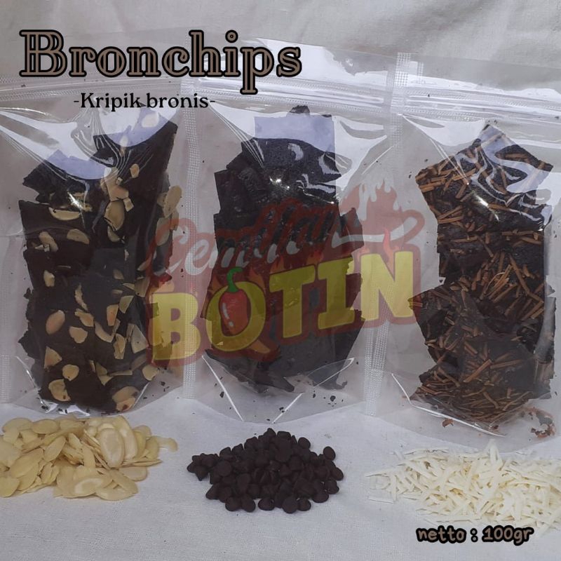 

keripik brownies Brownies kering Bronchips nyoklat tipis 100gr