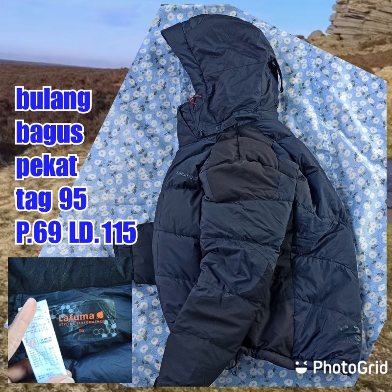 jaket gunung outdoor puffer gelembung tebal winter salju bulang bulu angsa lafuma