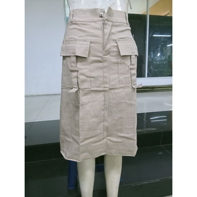 ROK JEANS 3/4 ROK 7/8 CARGO BAHAN SOFT JEANS STRETCH PANJANG 70 ROK PINGGANG KARET WARNA HITAM ABU A