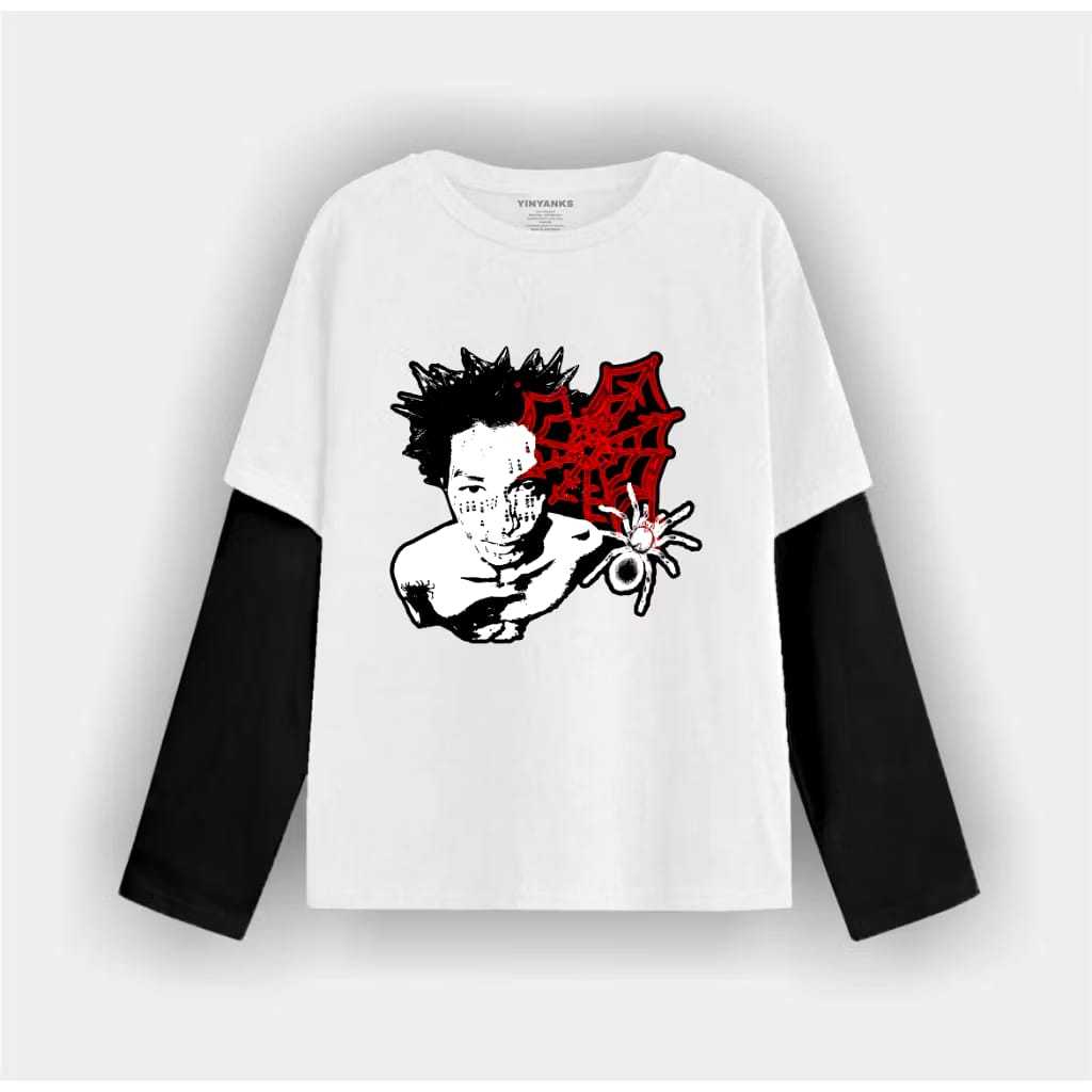 onthread clothing T-shirt Double layer sarang laba laba long sleeve kaos pria