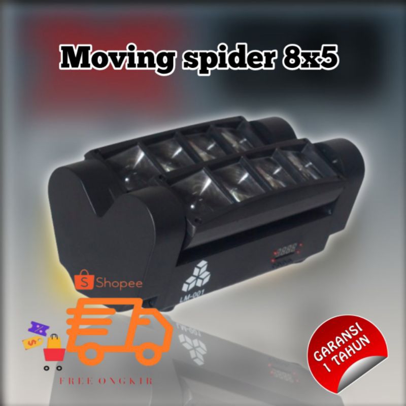 Moving spider light 8x5 watt lampu panggung