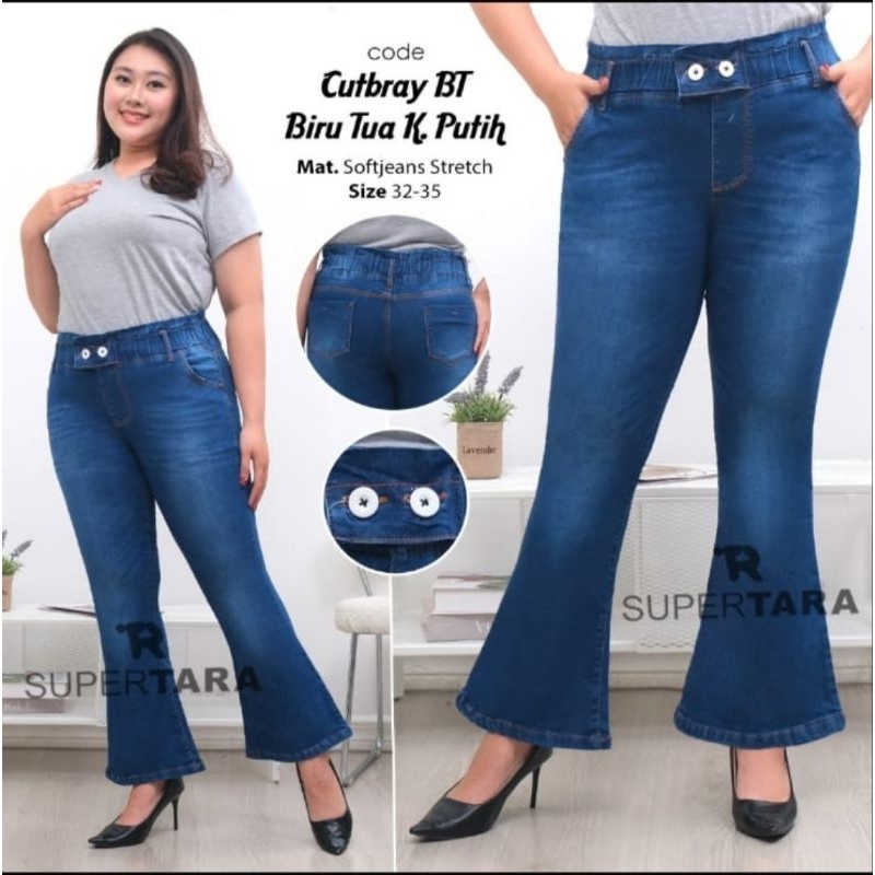 Cutbray Kancing Putih Lipat Bawah ( Supertara)