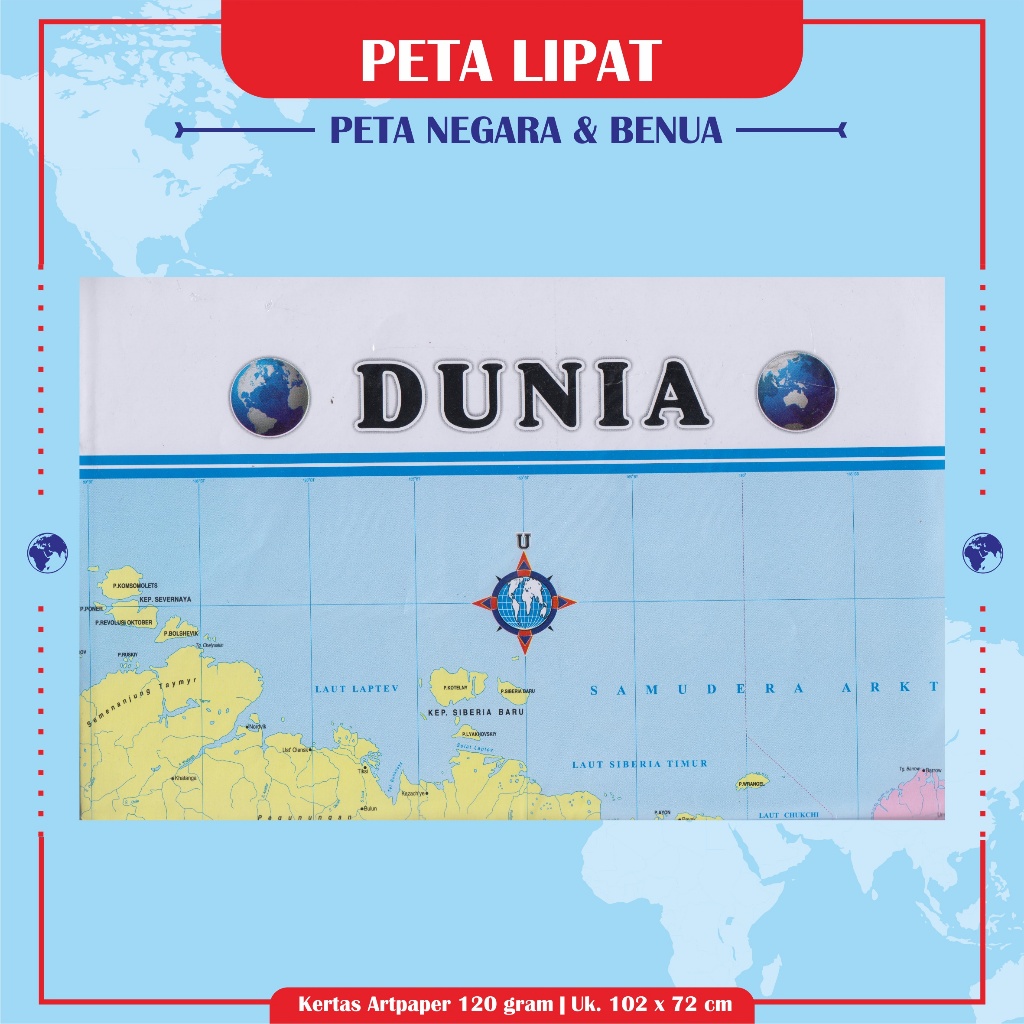 

Peta Lipat Dunia 2025 Terbaru Lengkap Jelas Artpaper Ukur 102 x 72 cm Dunia Map Peta Negara dan Benua